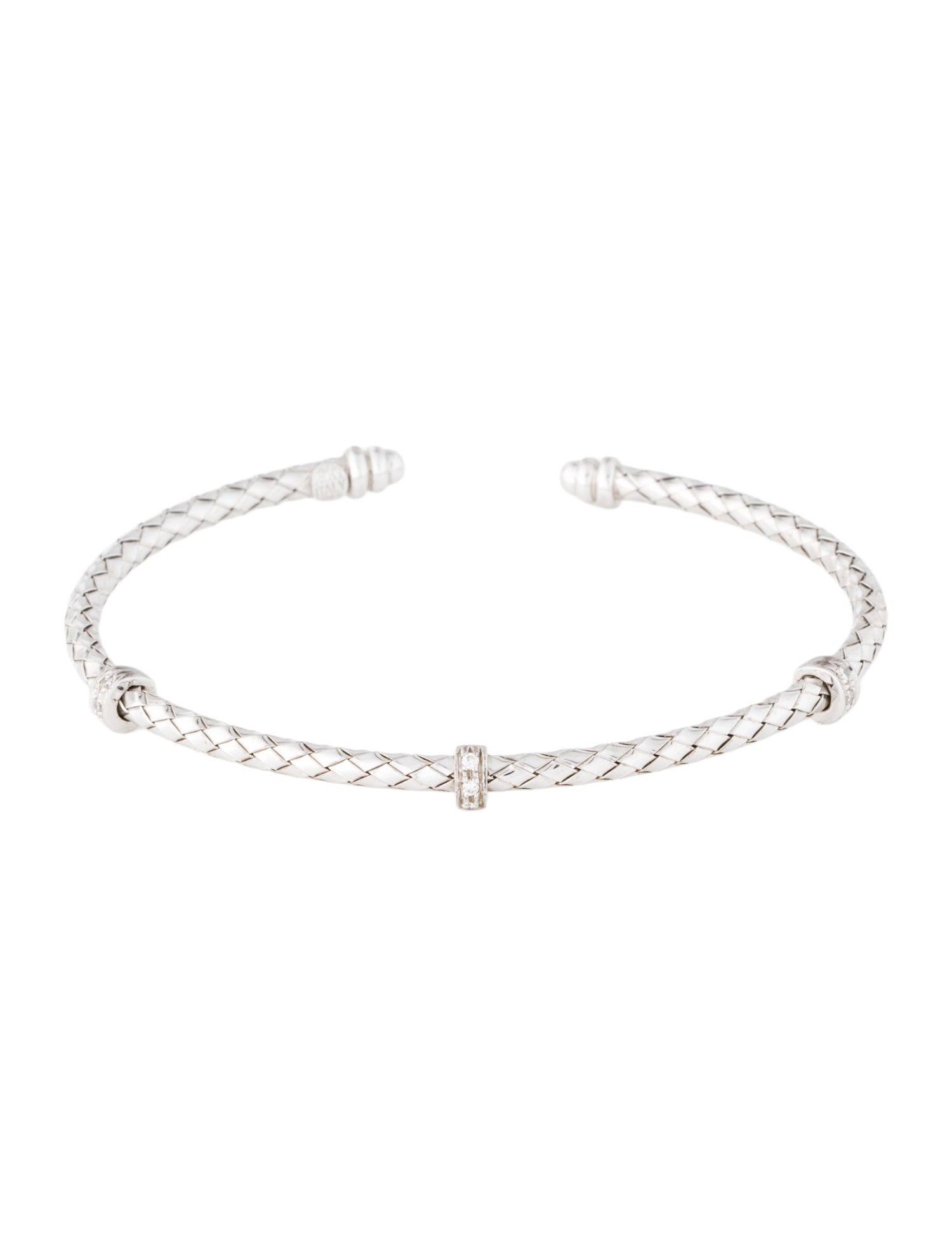 Roberto Coin 18K Diamond Woven Silk Cuff Bracelet