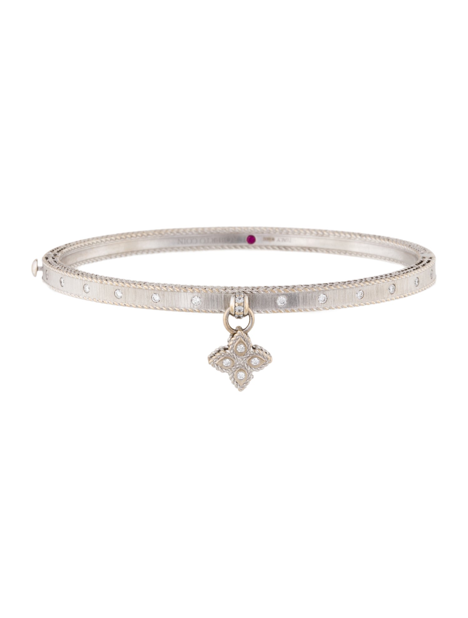 Roberto Coin 18K Diamond Princess Flower Symphony Bangle Bracelet