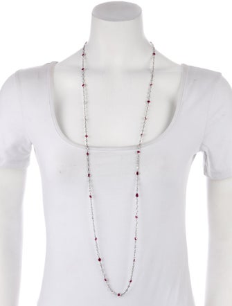 Roberto Coin 18K 9.60ctw Ruby & Diamonds By The Inch Endless Long Necklace