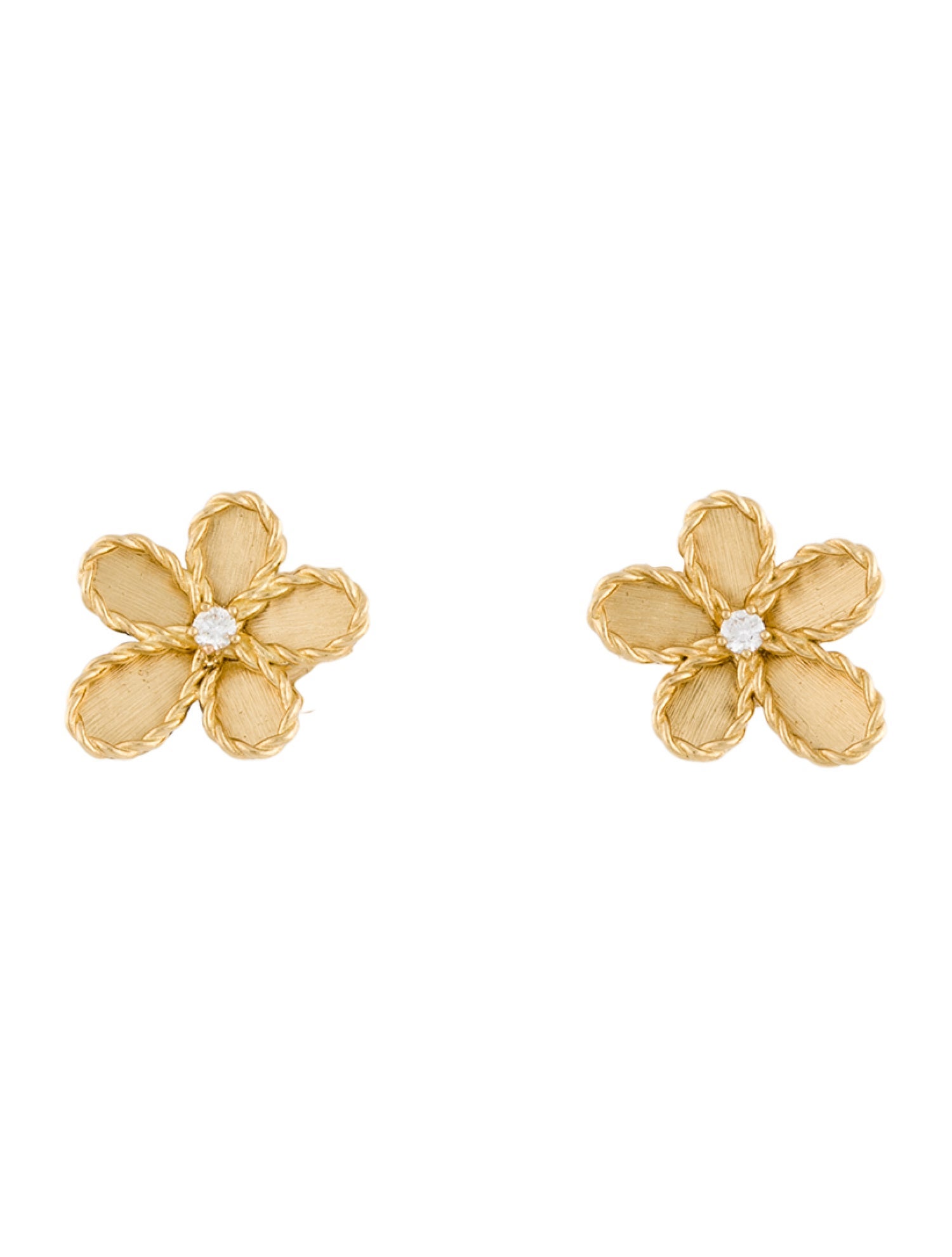 Roberto Coin 18K Diamond Jasmine Flower Stud Earrings