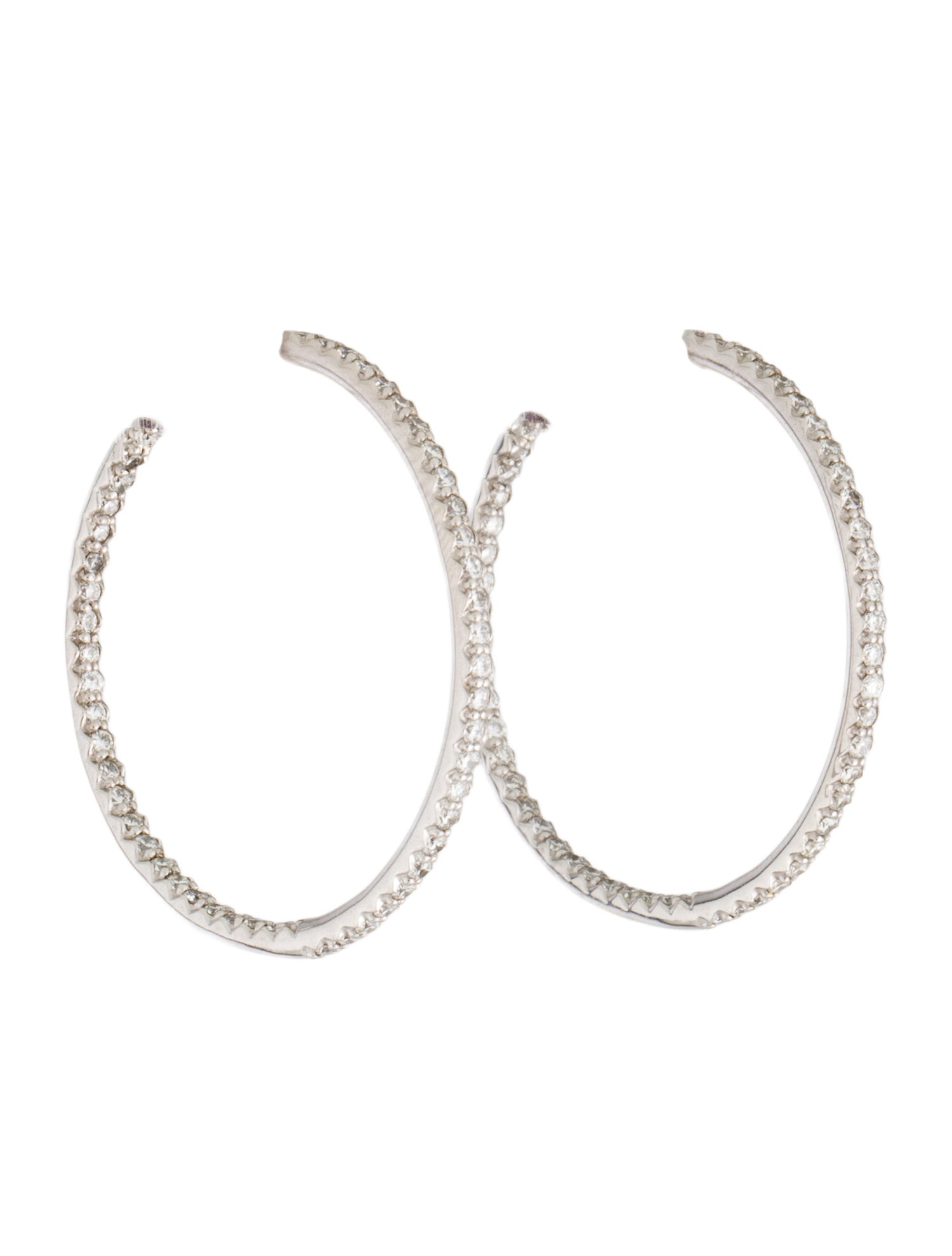 Roberto Coin 18K Inside Outside Open The Perfect Diamond Hoop Earrings