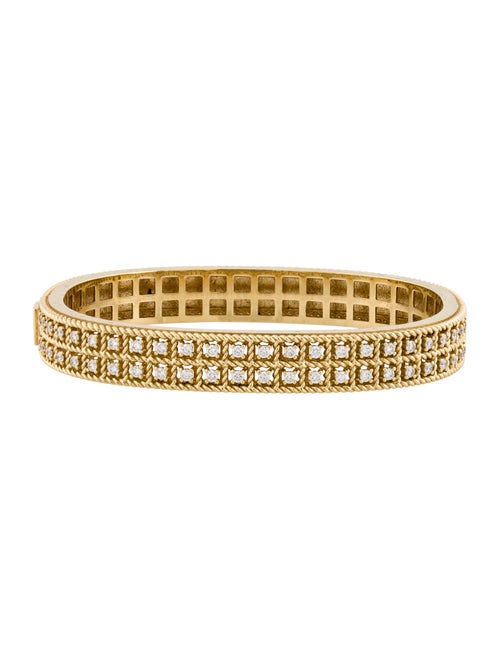 Roberto Coin 18K Diamond Byzantine Barocco Double Row Bangle Bracelet