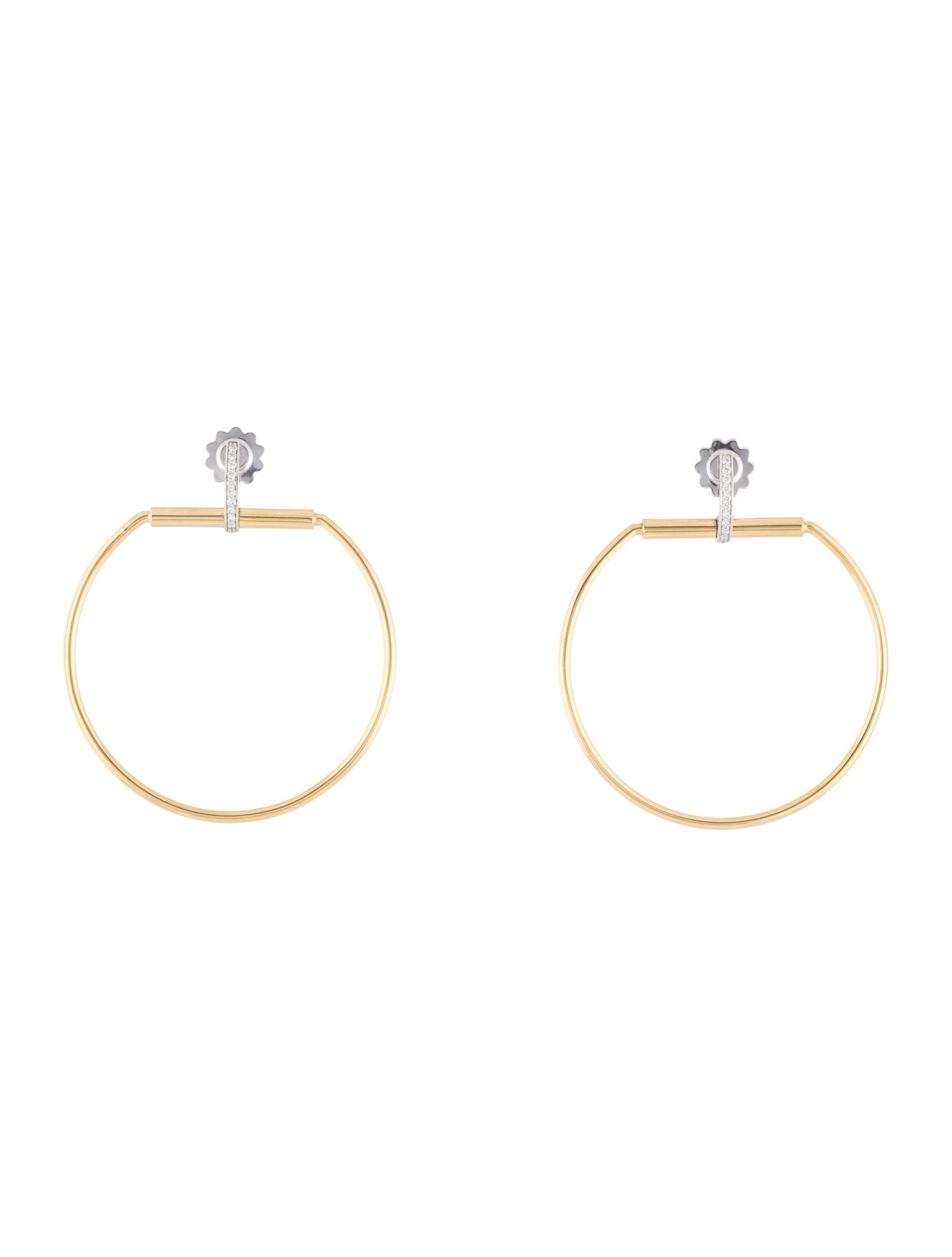 Roberto Coin 18K Diamond Large Classica Parisienne Hoop Earrings