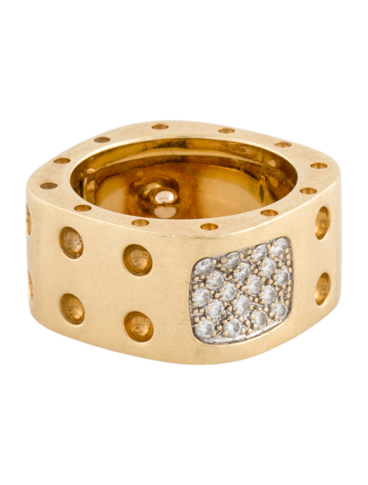 Roberto Coin 18K Diamond Pois Moi Double Row Ring