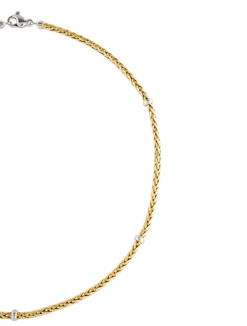 Roberto Coin 18K Two-Tone Disc Station Wheat Chain Link Necklace