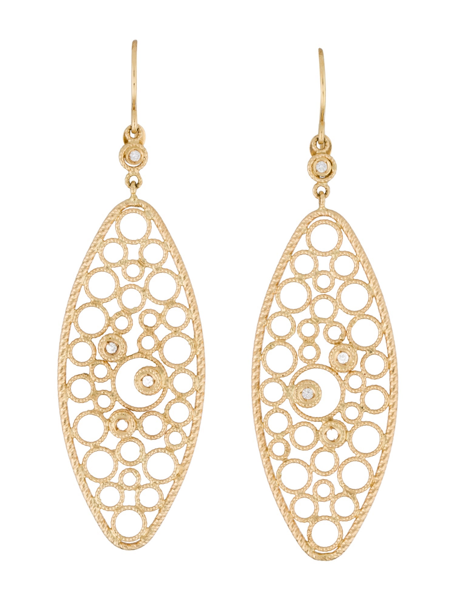 Roberto Coin 18K Diamond Bollicine Drop Earrings