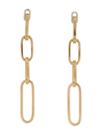 Roberto Coin 18K Diamond Navarra Chain Link Drop Earrings