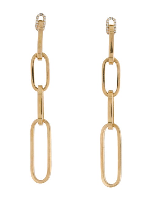 Roberto Coin 18K Diamond Navarra Chain Link Drop Earrings