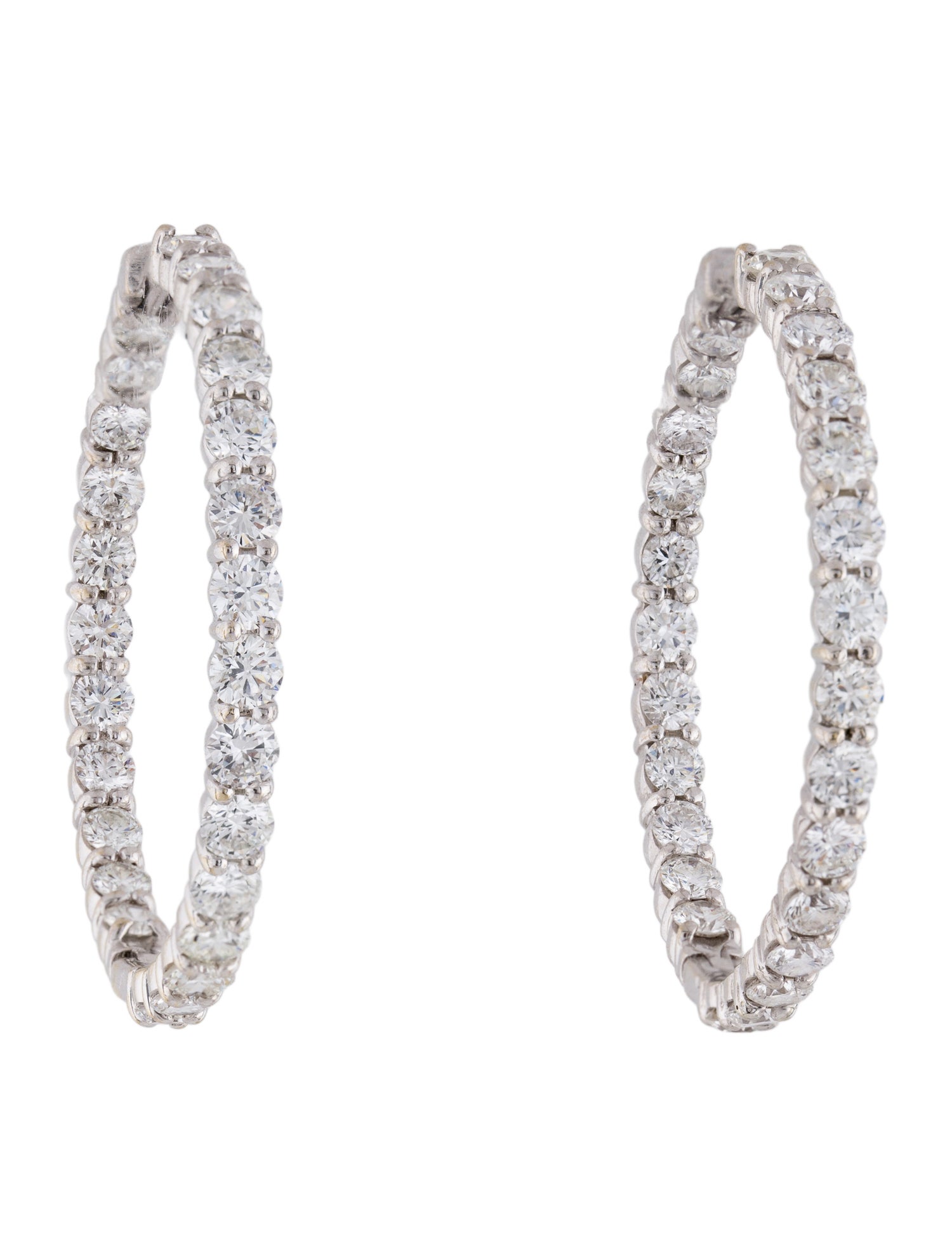 Roberto Coin 18K 5.55ctw Diamond Inside Outside Hoop Earrings