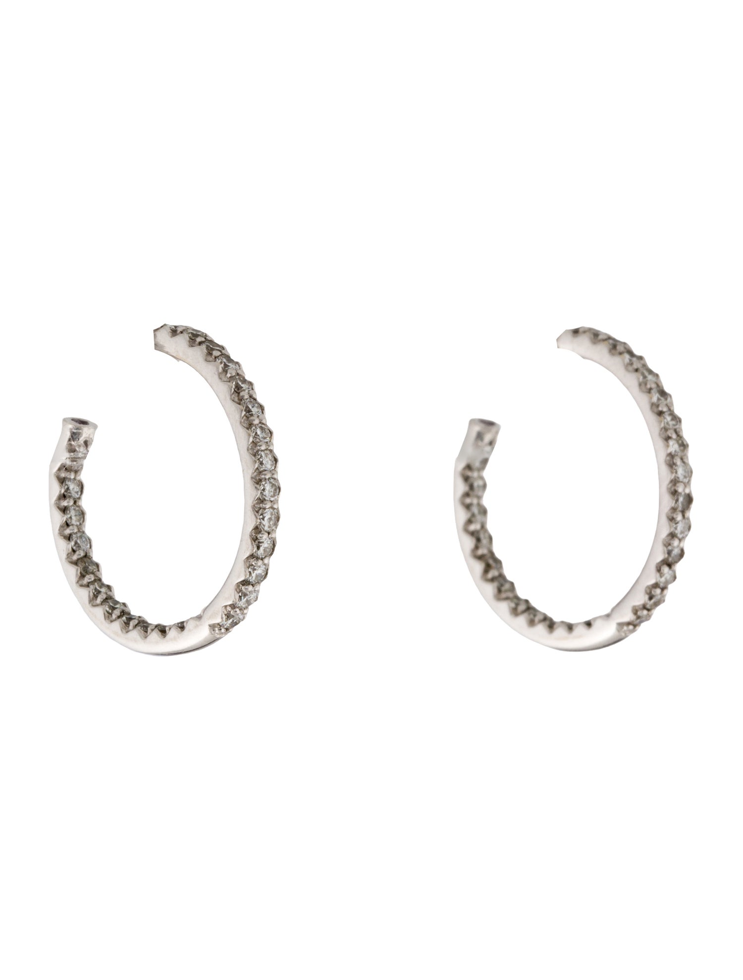 Roberto Coin 18K Diamond Inside Out Hoop Earrings