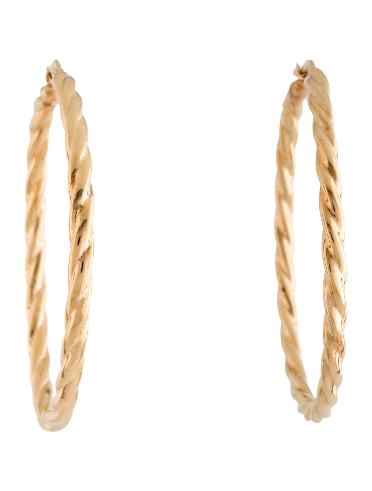Roberto Coin 18K Medium Twisted Hoop Earrings