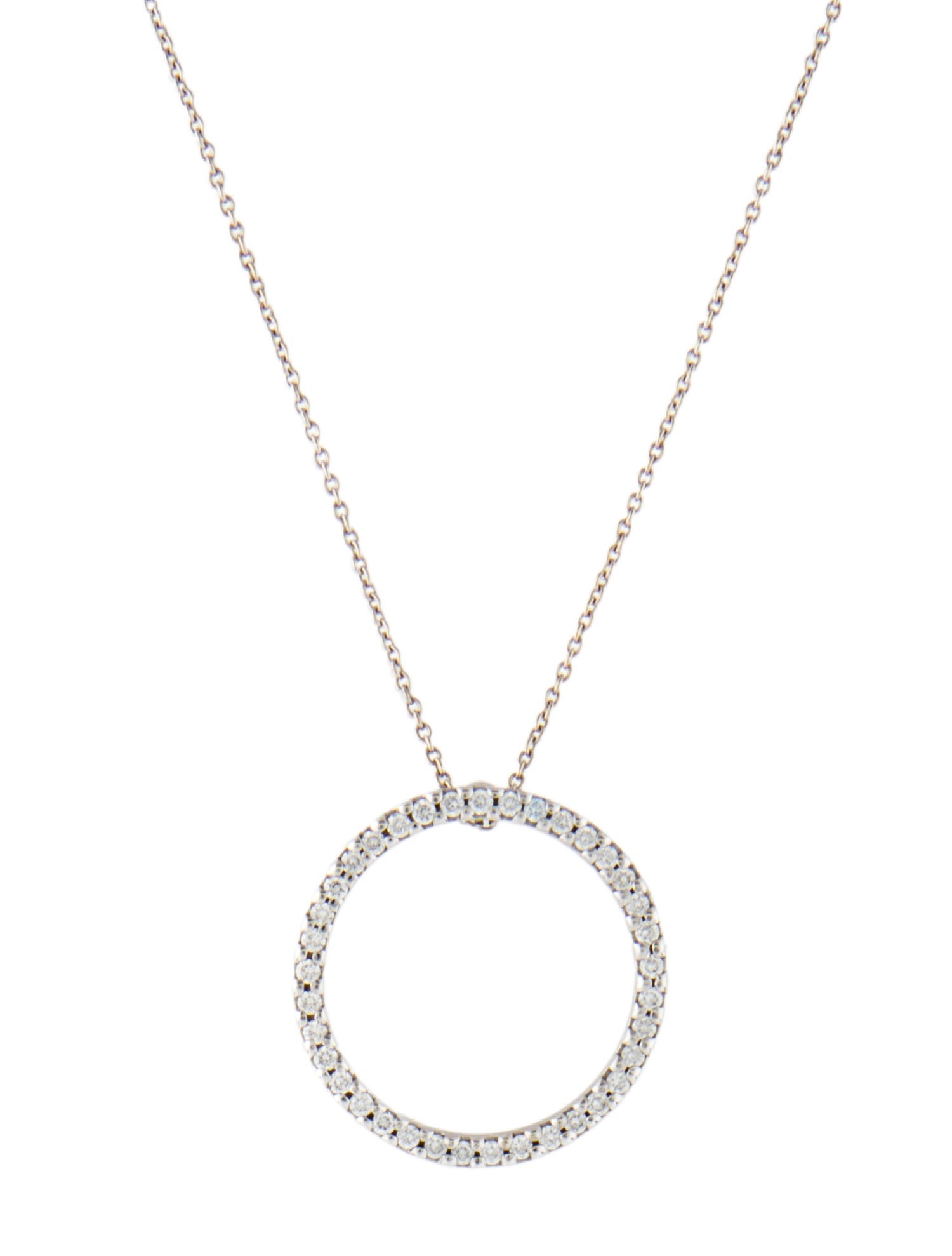 Roberto Coin 18K Diamond Tiny Treasurers Medium Circle Pendant Necklace