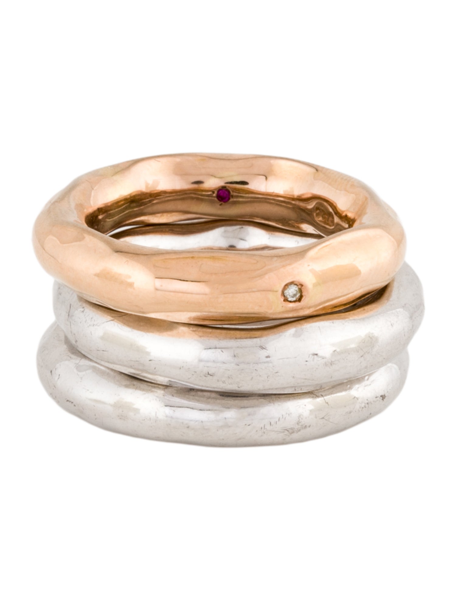 Roberto Coin Diamond Martellato Ring Set