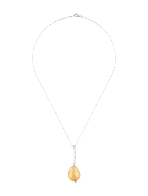 Roberto Coin 18K Two-Tone Diamond Nugget Linear Drop Pendant Necklace