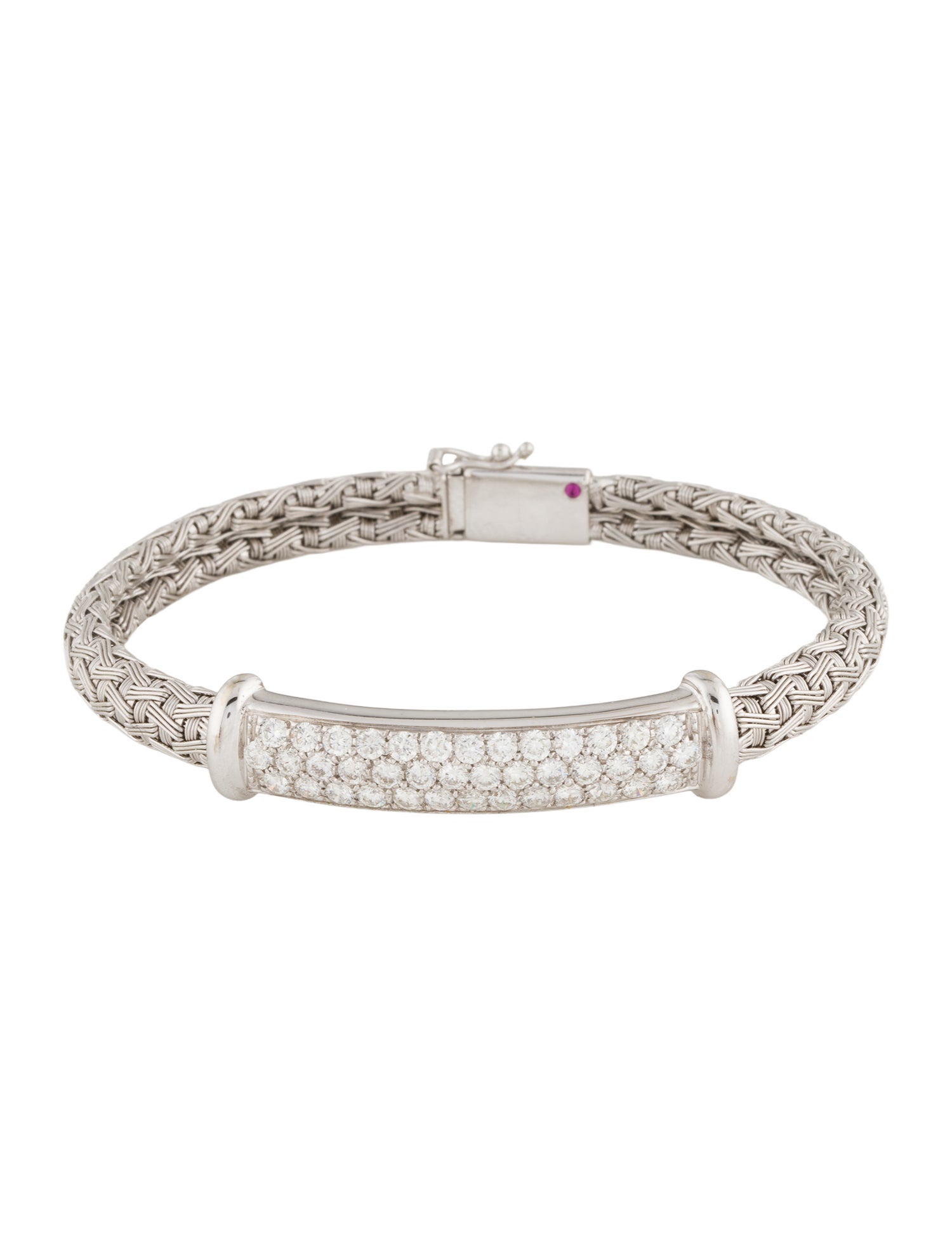 Roberto Coin 18K 2.12ctw Diamond Woven Bangle Bracelet