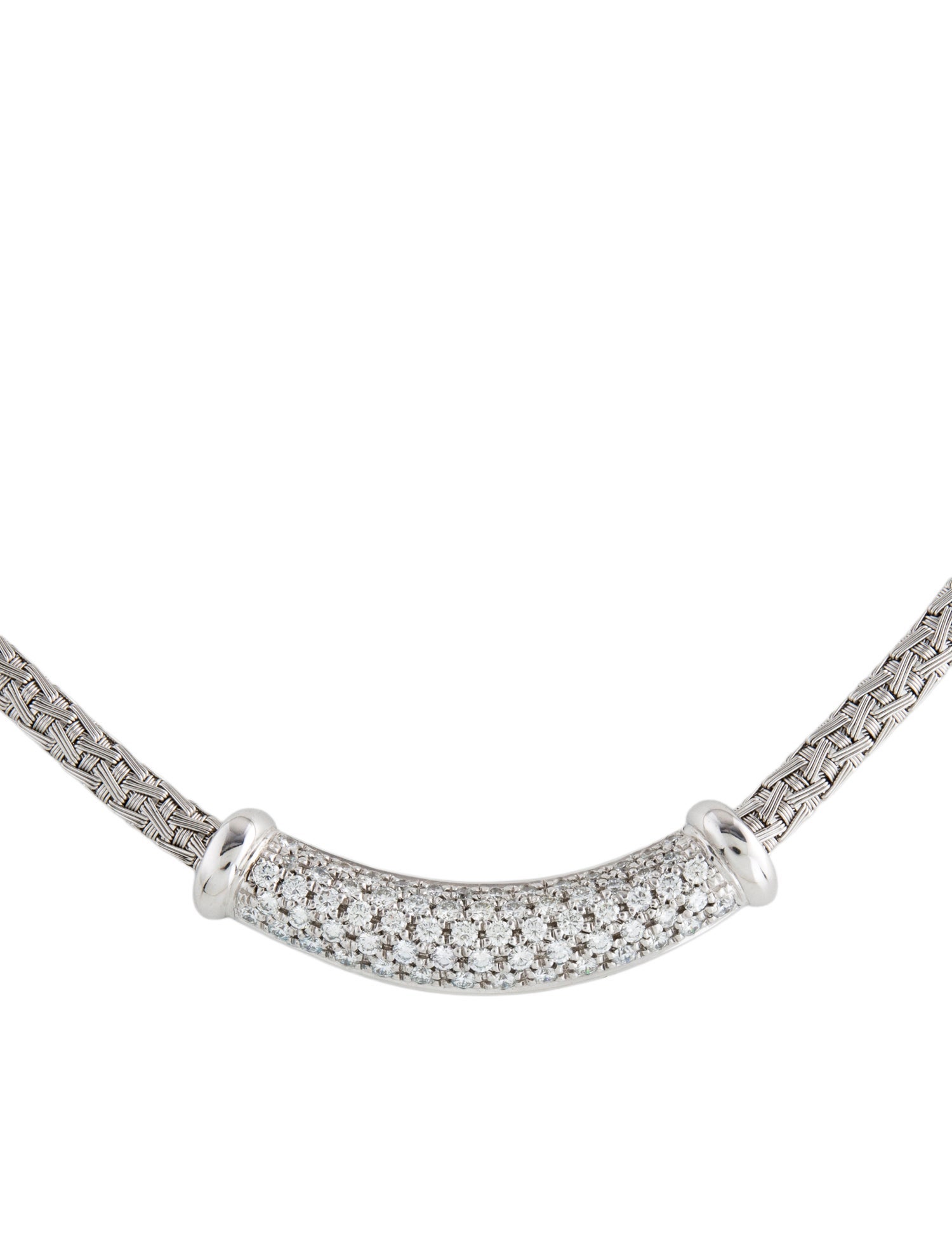 Roberto Coin 18K 3.06ctw Diamond Woven Silk Collar Necklace
