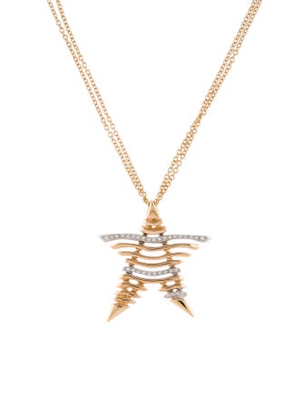 Roberto Coin 18K Diamond Elephantino Star Pendant Necklace