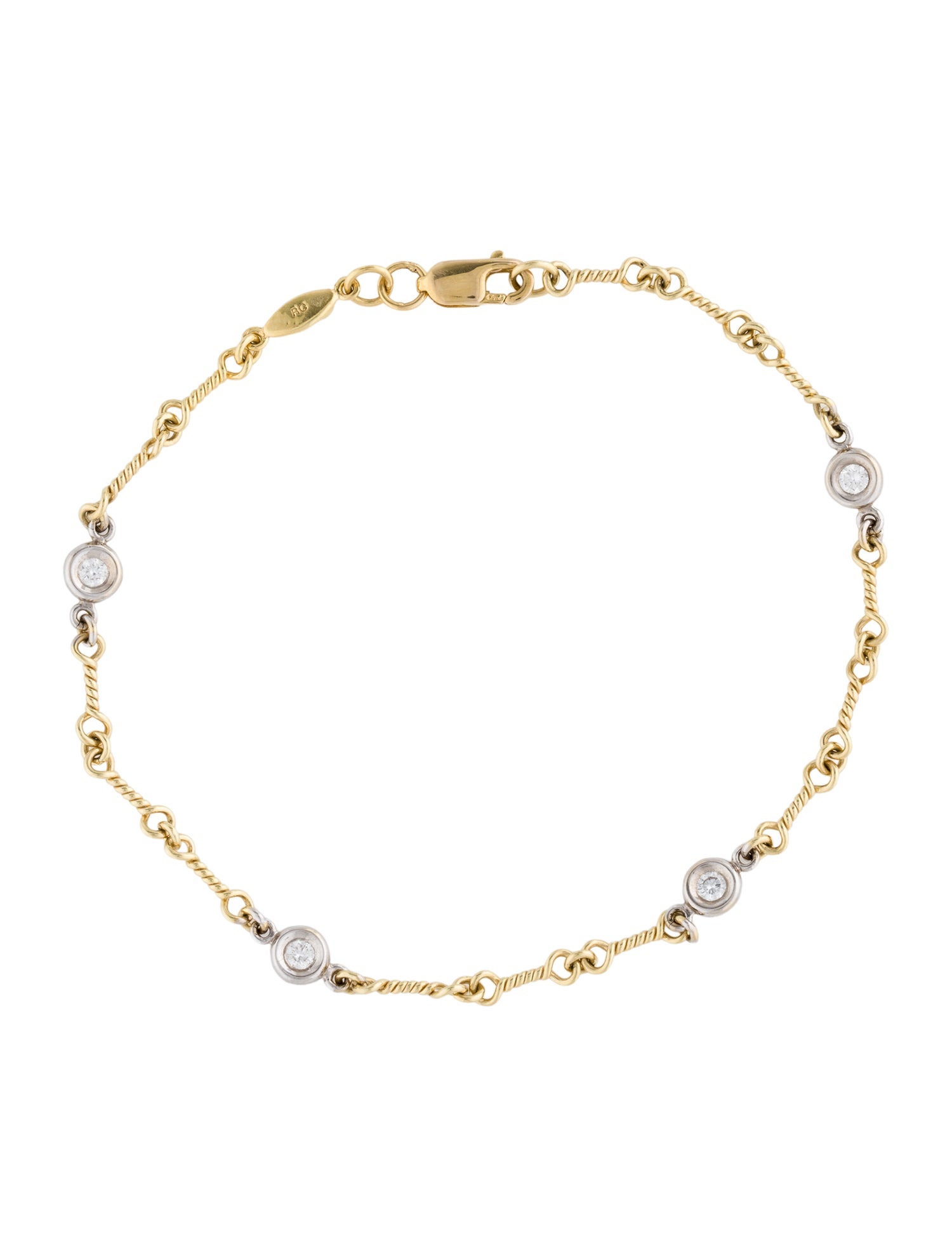 Roberto Coin 18K Diamond Dog Bone Bracelet