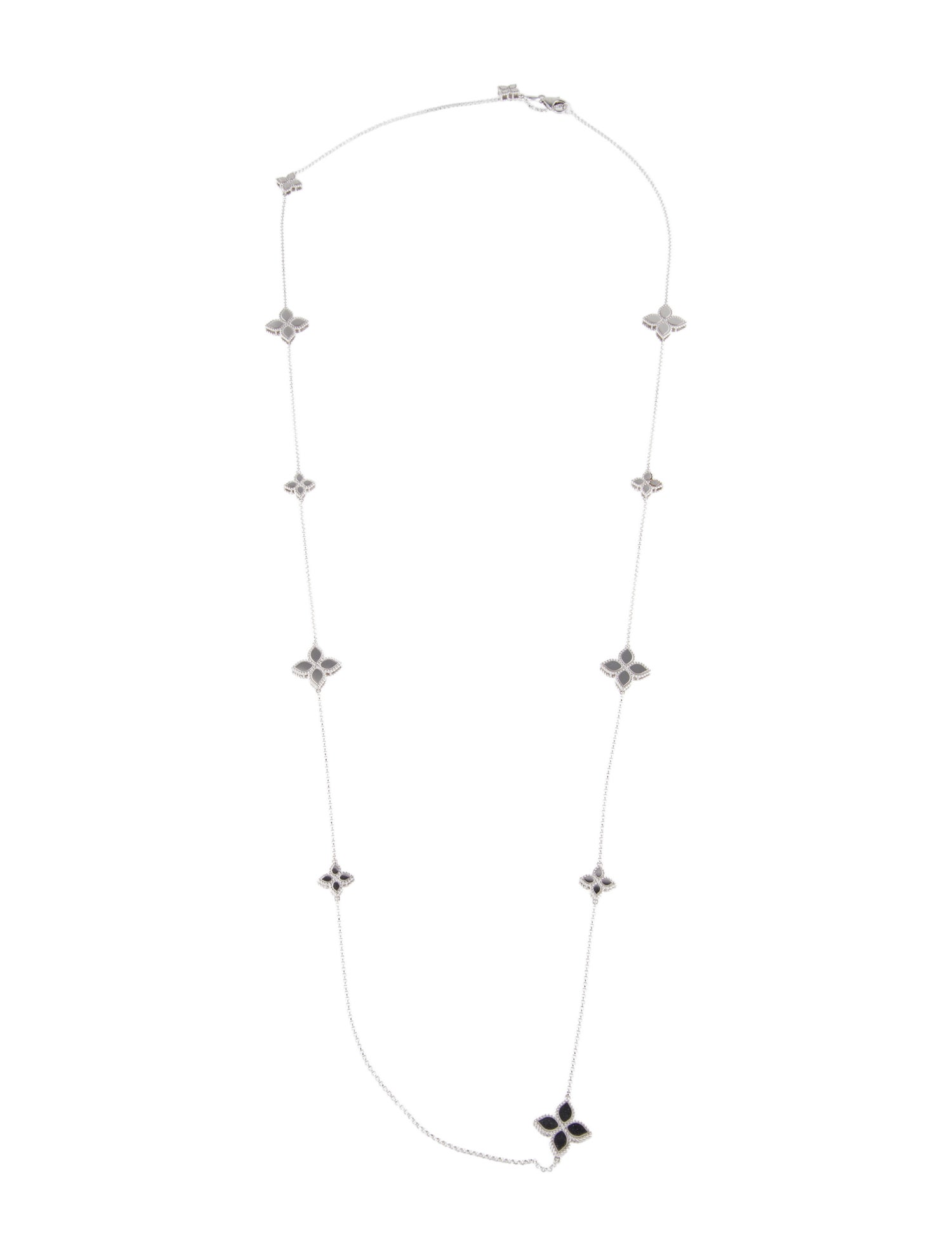 Roberto Coin Roberto Coin 18K Diamond Accent 11 Station Princess Flower Long Necklac