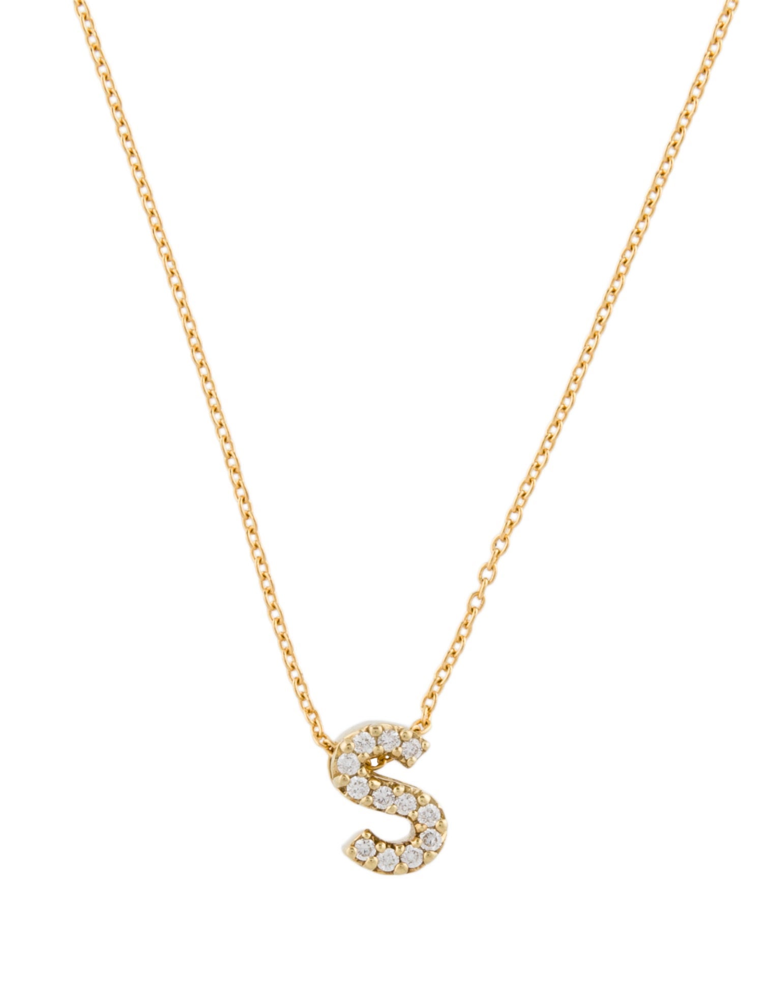 Roberto Coin 18K Diamond Love Letter Initial 'S' Necklace