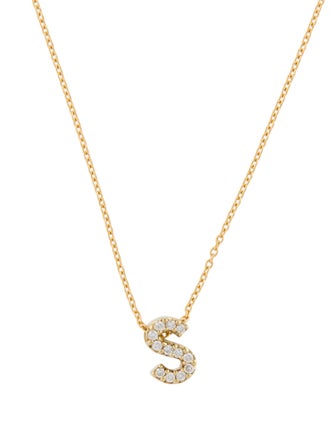 Roberto Coin 18K Diamond Love Letter Initial 'S' Necklace