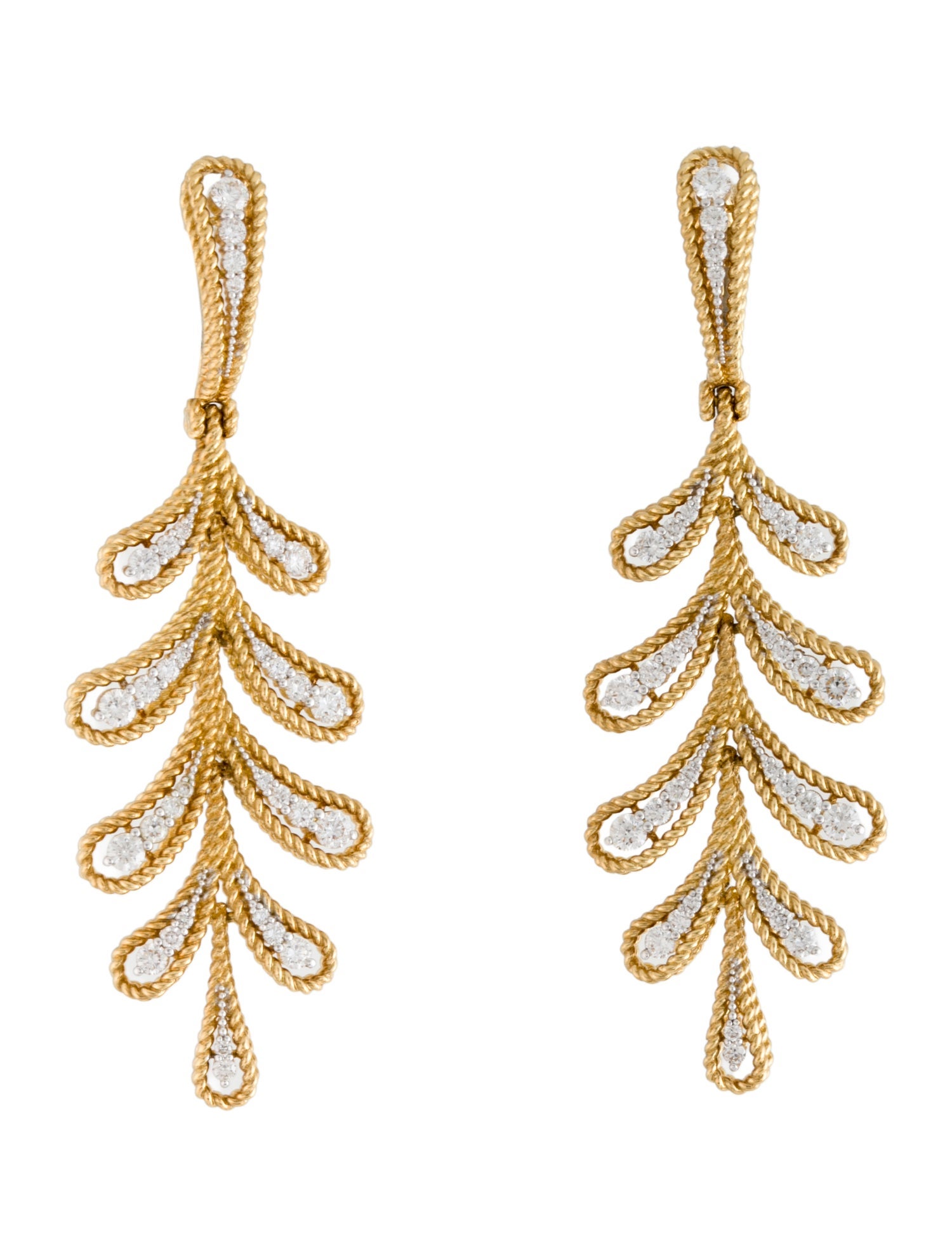 Roberto Coin 18K 1.33ctw Diamond Barocco Earrings