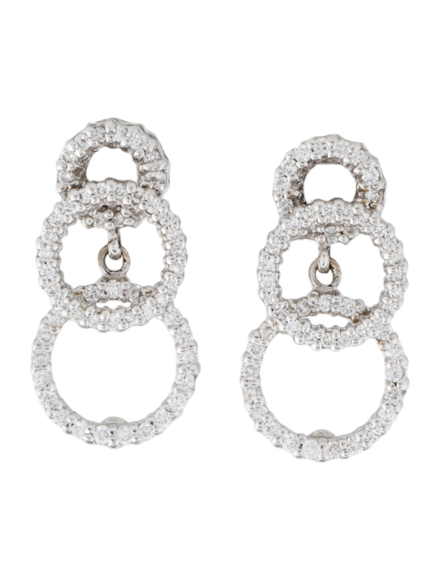 Roberto Coin 18K Diamond Triple Circle Drop Earrings
