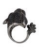 Roberto Coin 18K 5.66ctw Black Sapphire & Tsavorite Animalier Collection Panther Cocktail Ring