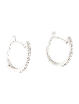 Roberto Coin 18K Perfect Diamond Hoop Pave Diamond Huggie Earrings