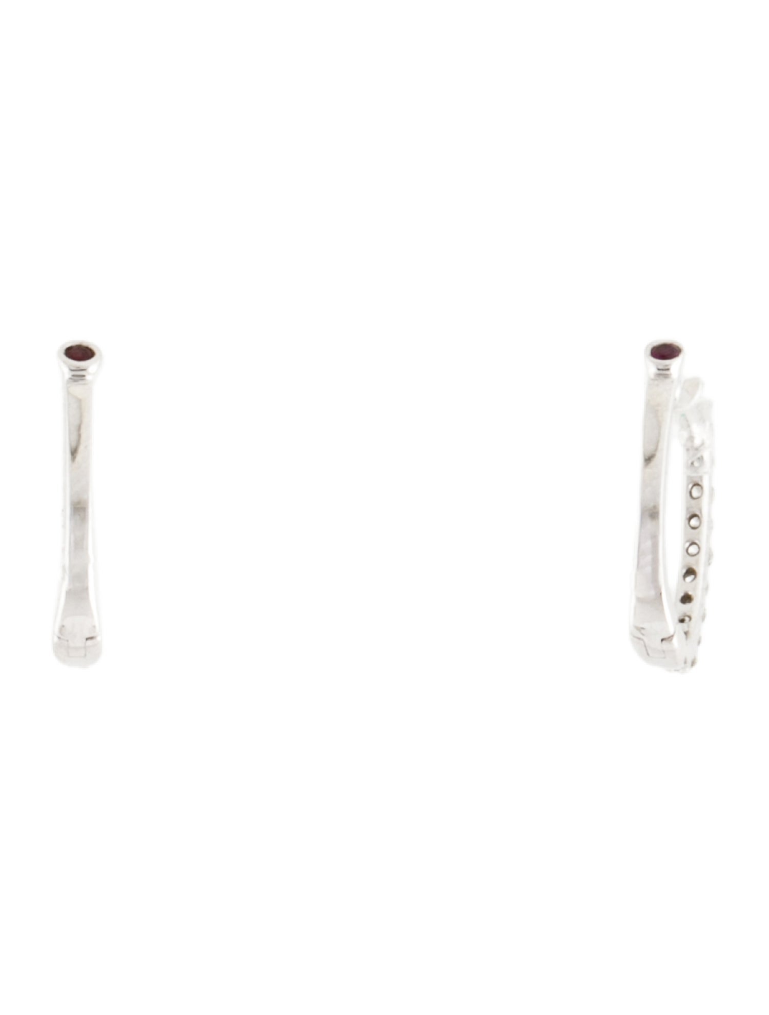 Roberto Coin 18K Perfect Diamond Hoop Pave Diamond Huggie Earrings