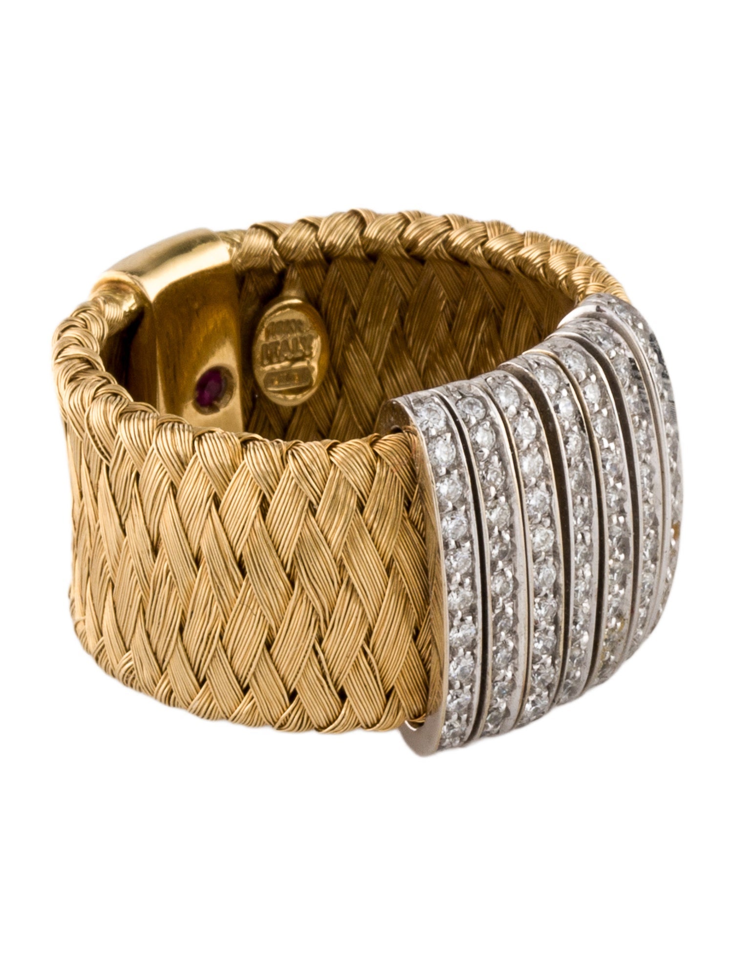 Roberto Coin 18K Diamond Silk Weave Band