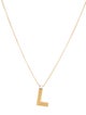 Roberto Coin 18K Diamond Princess L Initial Pendant Necklace