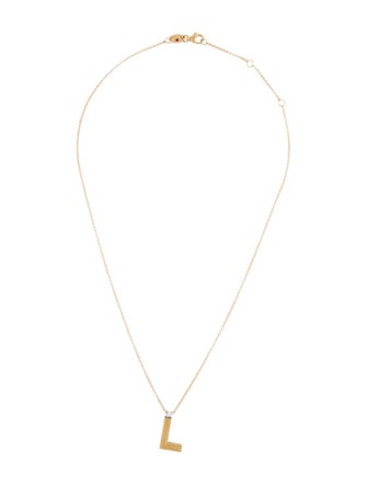 Roberto Coin 18K Diamond Princess L Initial Pendant Necklace