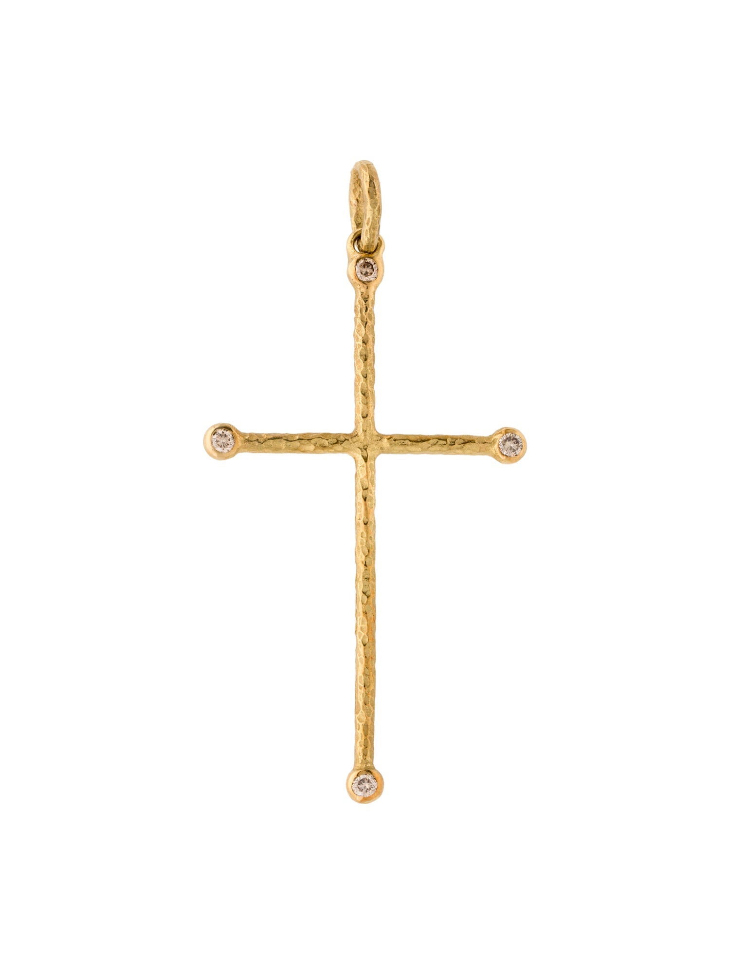 Roberto Coin 18K Diamond Textured Cross Pendant