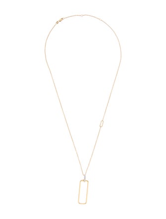 Roberto Coin 18K Diamond Classica Parisienne Rectangle Pendant Necklace
