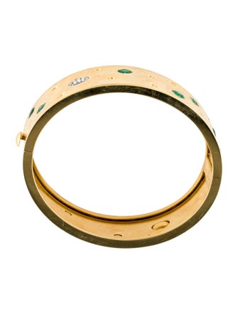 Roberto Coin 18K Emerald & Diamond Pois Moi Luna Bangle Bracelet