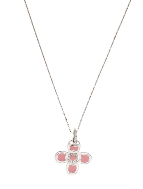 Roberto Coin 18K Diamond Enamel Flower Necklace