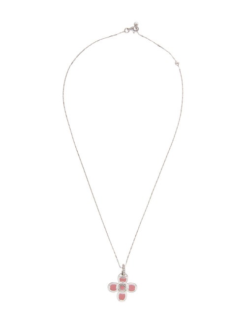 Roberto Coin 18K Diamond Enamel Flower Necklace