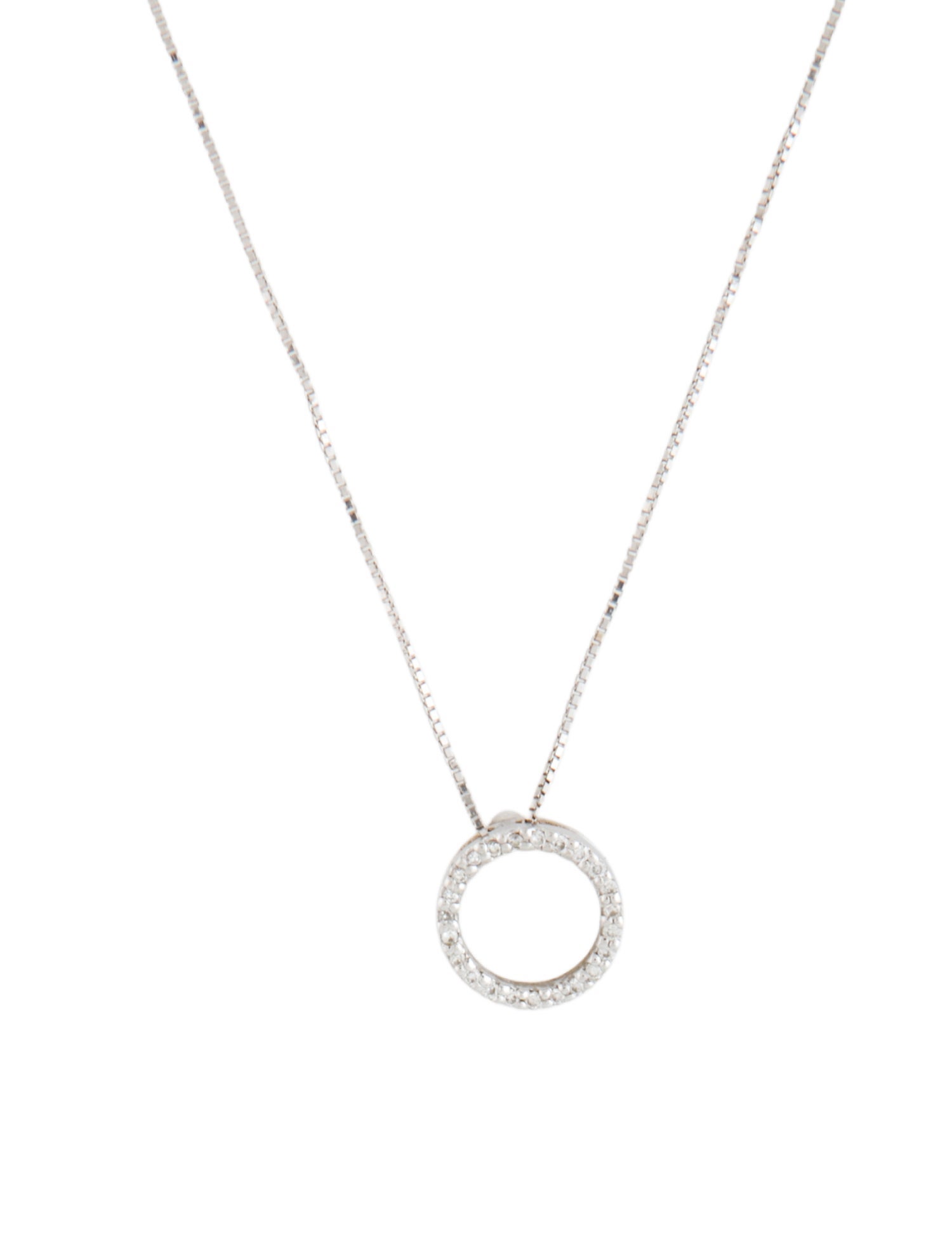 Roberto Coin 18K Diamond Circle Pendant on Unbranded 14K Chain