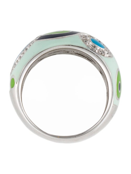 Roberto Coin 18K Enamel & Diamond Swirl Ring