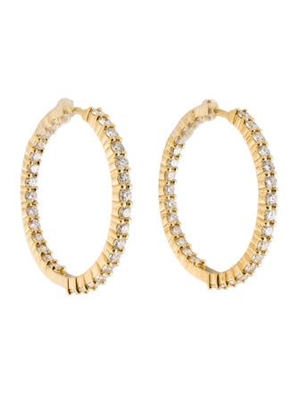 Roberto Coin 18K 2.84ctw The Perfect Diamond Inside Outside Hoop Earrings