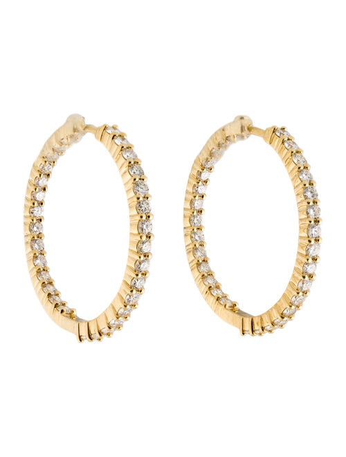 Roberto Coin 18K 2.84ctw The Perfect Diamond Inside Outside Hoop Earrings