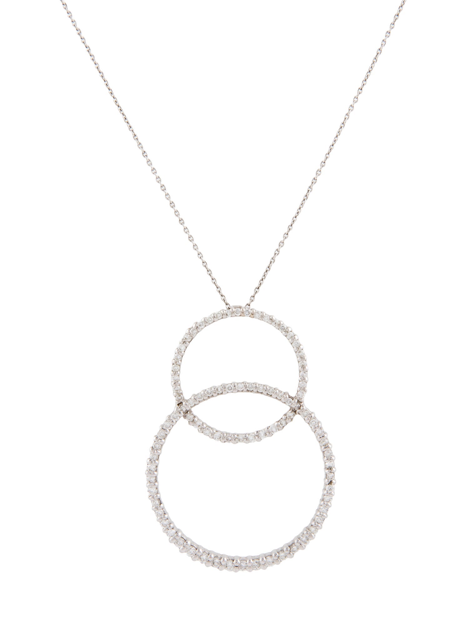 Roberto Coin 18K Diamond Double Circle Pendant Necklace