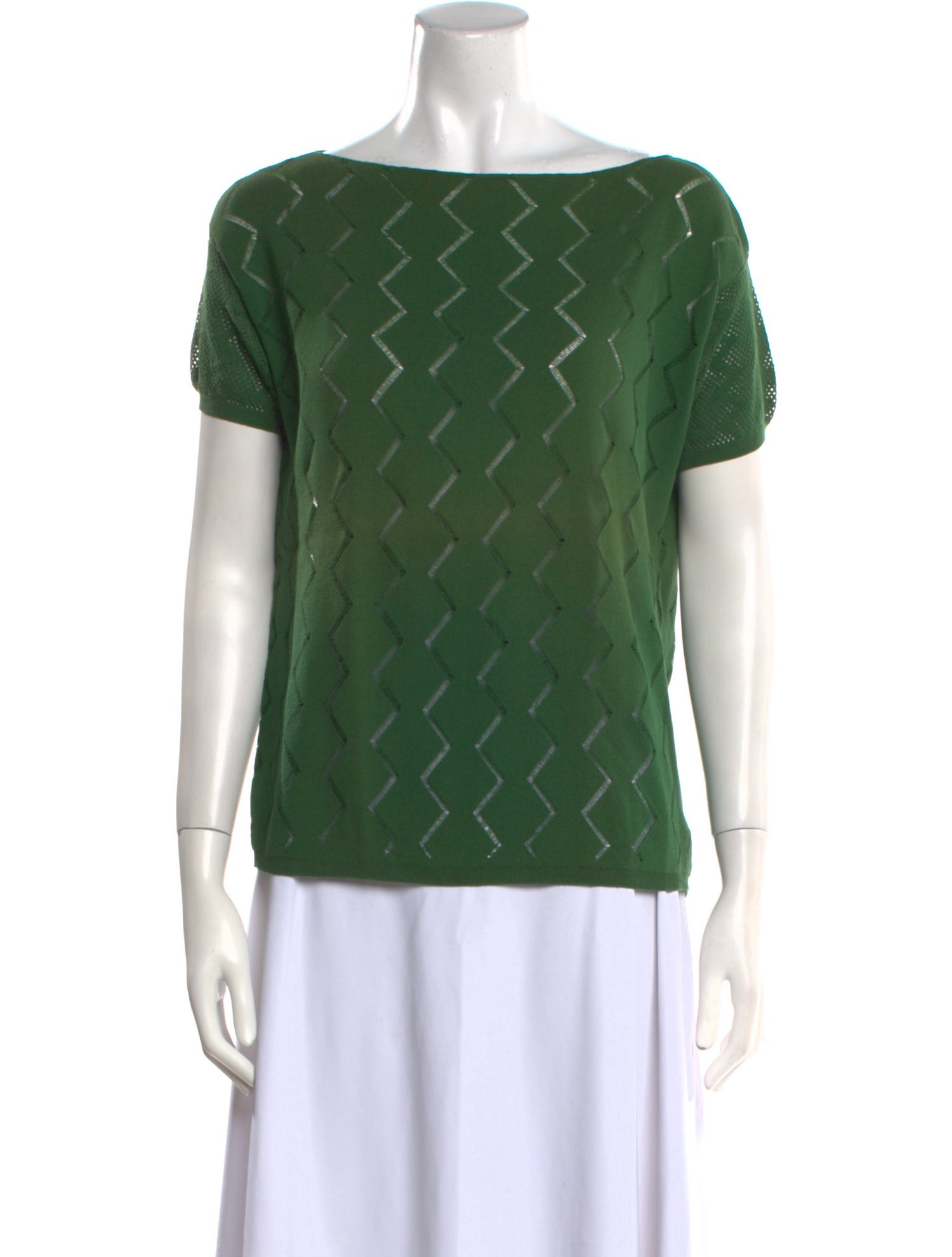 Roberto Coin Bateau Neckline Short Sleeve Top