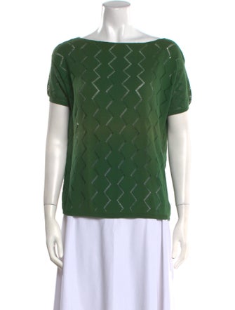 Roberto Coin Bateau Neckline Short Sleeve Top