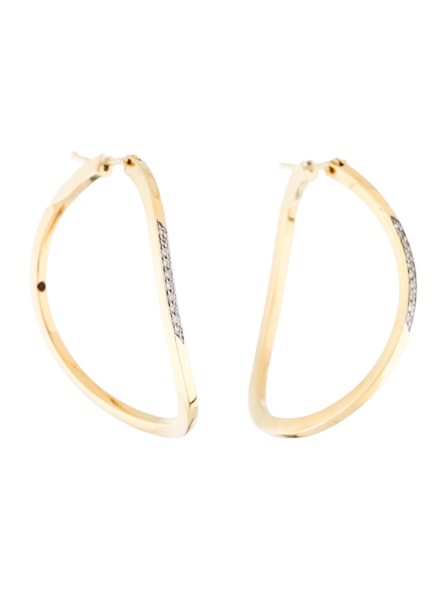 Roberto Coin 18K Diamond Wave Hoop Earrings