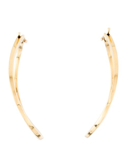 Roberto Coin 18K Diamond Wave Hoop Earrings