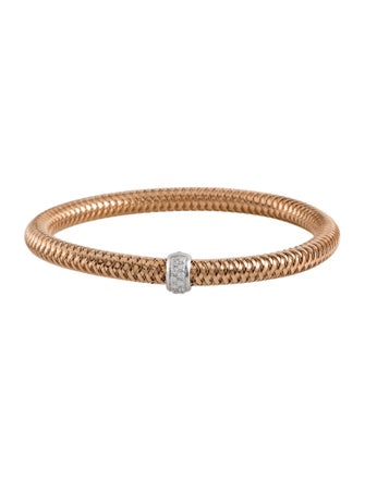 Roberto Coin 18K Diamond Primavera Woven Bangle Bracelet