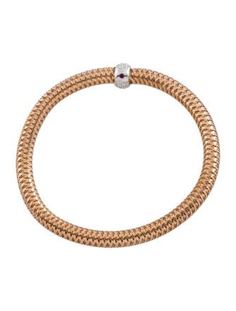 Roberto Coin 18K Diamond Primavera Woven Bangle Bracelet