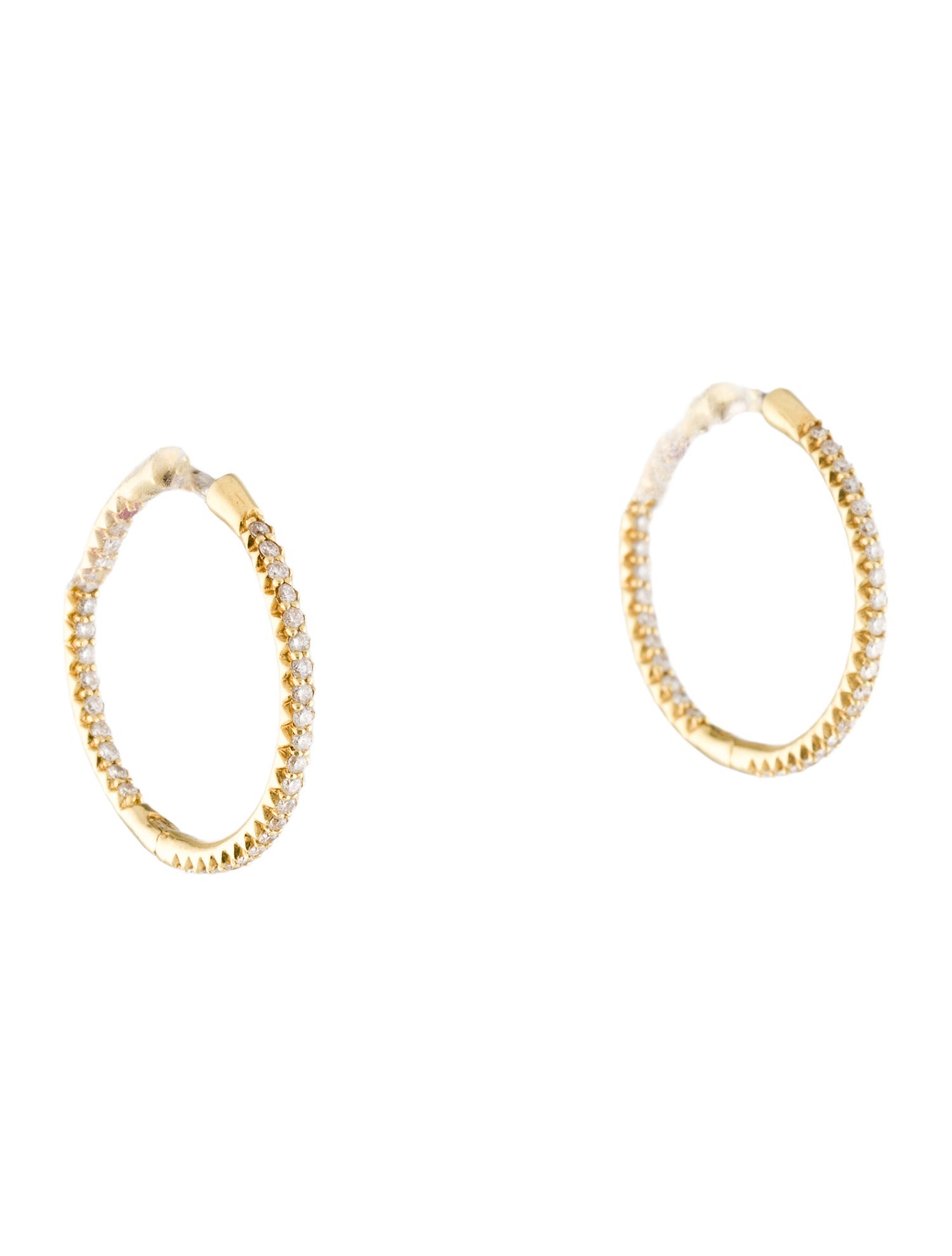 Roberto Coin 18K Diamond Inside-Outside Hoop Earrings